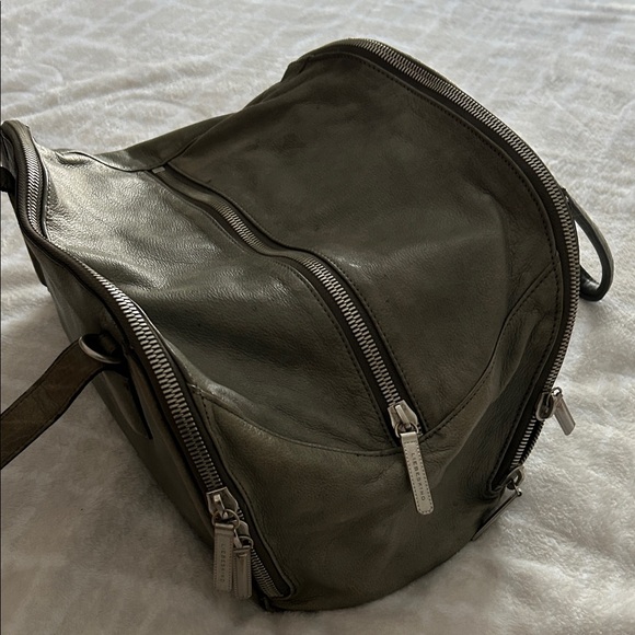 Leibeskind Berlin Olive Leather Double Strap Satchel Shoulder Bag, Large - Picture 6 of 15